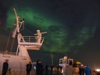 Polarlicht über der Fähre Norröna